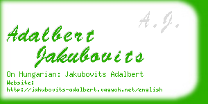 adalbert jakubovits business card